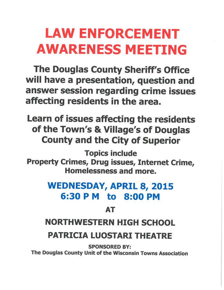 Law Enforcement Awareness Meeting flyer