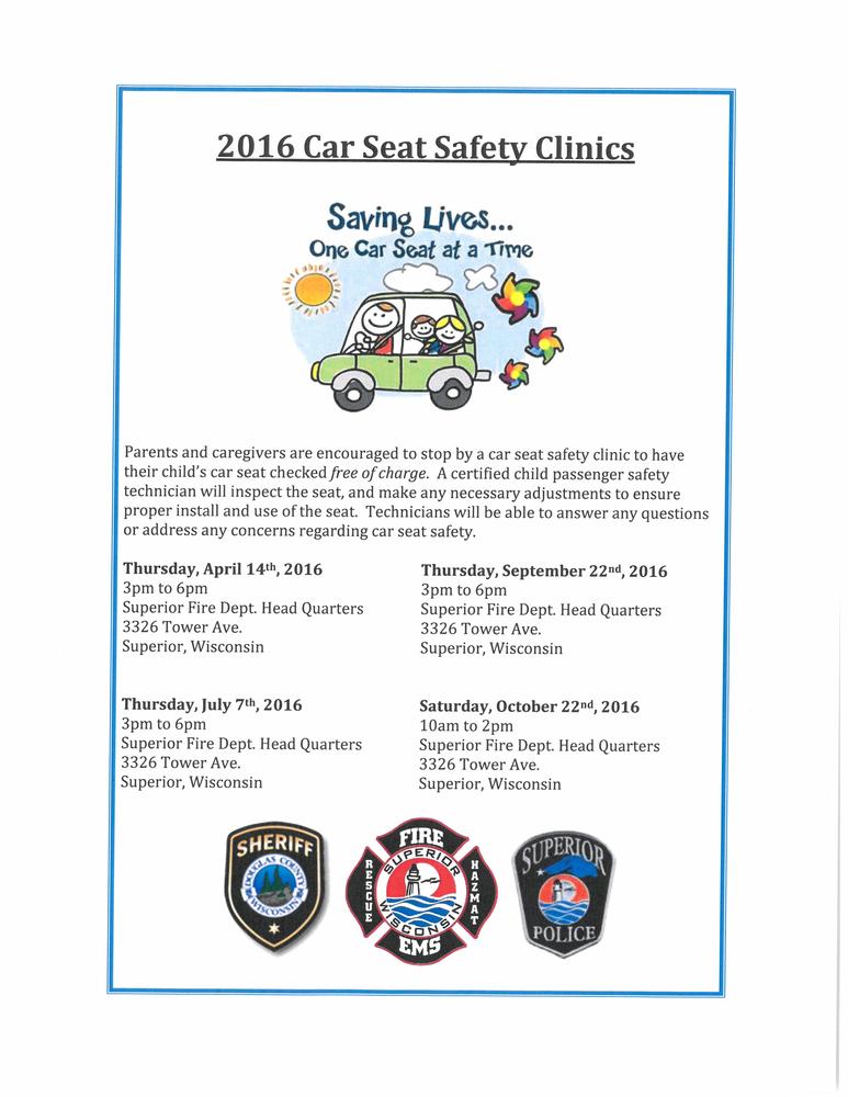Car seat Clinic 2016 flyer
